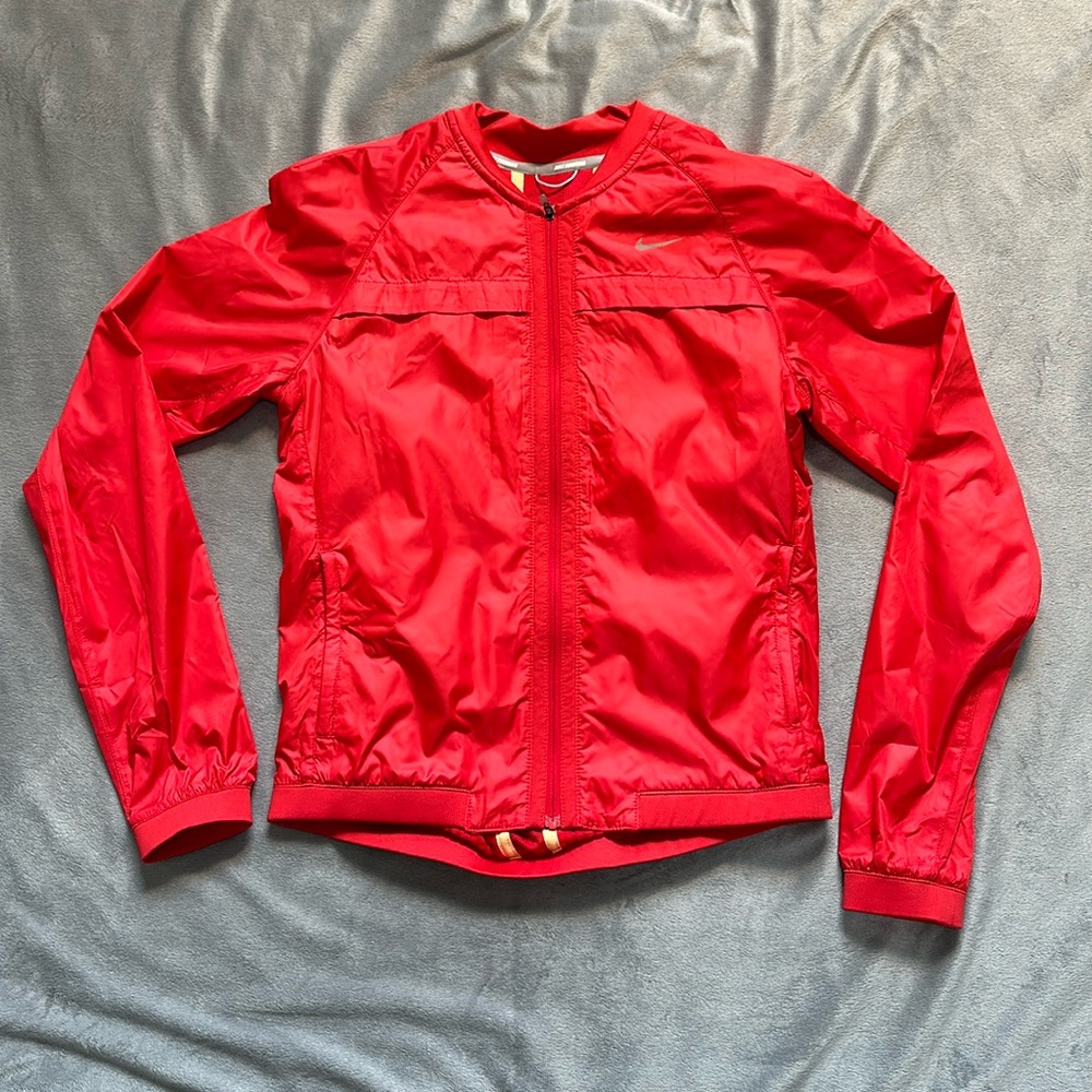 Nike Running Dry Fit Jacket, Red, size small